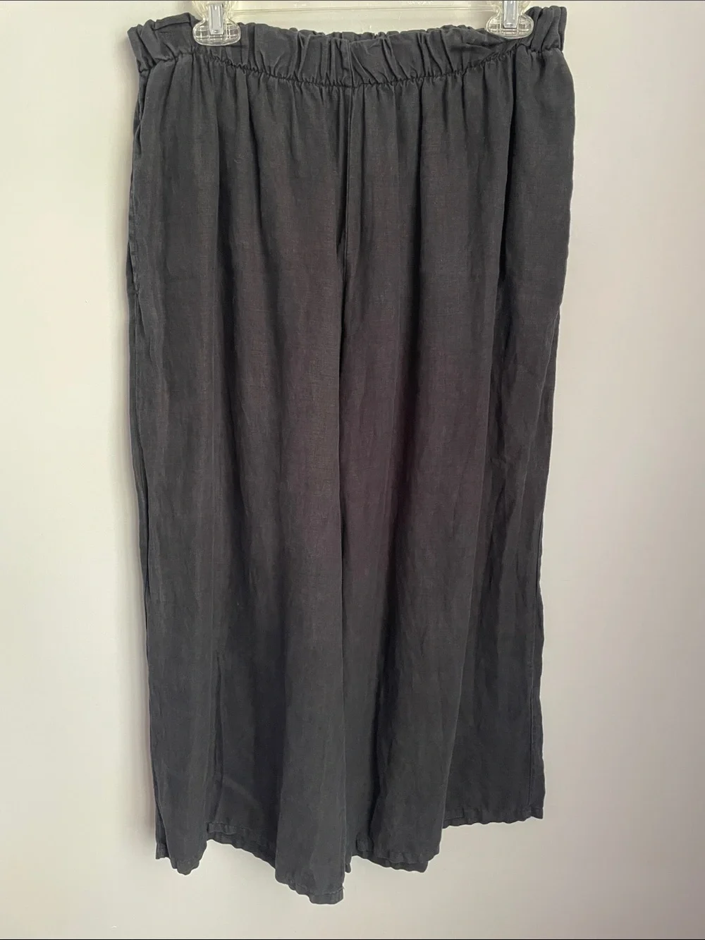 Bryn Walker Black Elastic-Waist Linen Pants Size Medium - Picture 1 of 10